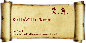 Kolláth Manon névjegykártya